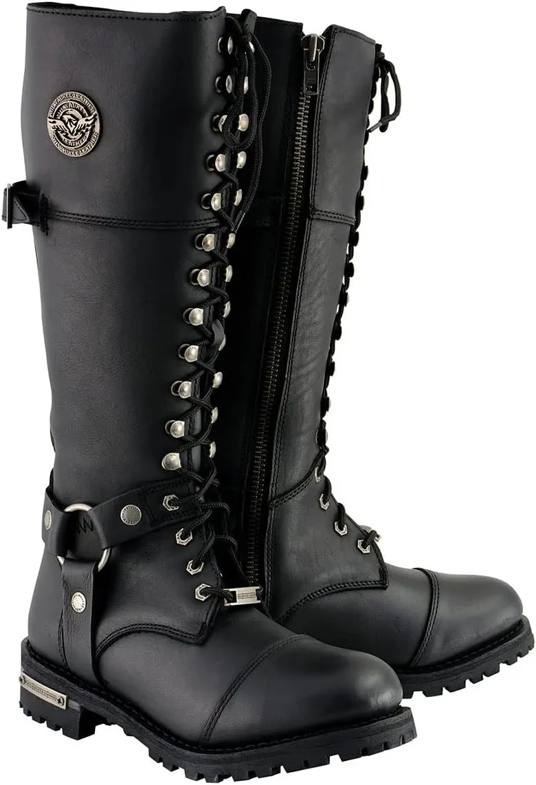 Milwaukee Leather Women's Premium Leather Motorcycle Harness Boots Collection MBL - 10
