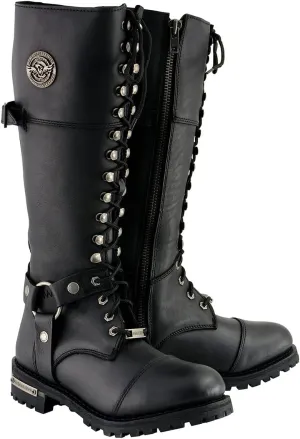 Milwaukee Leather Women's Premium Leather Motorcycle Harness Boots Collection MBL - 10