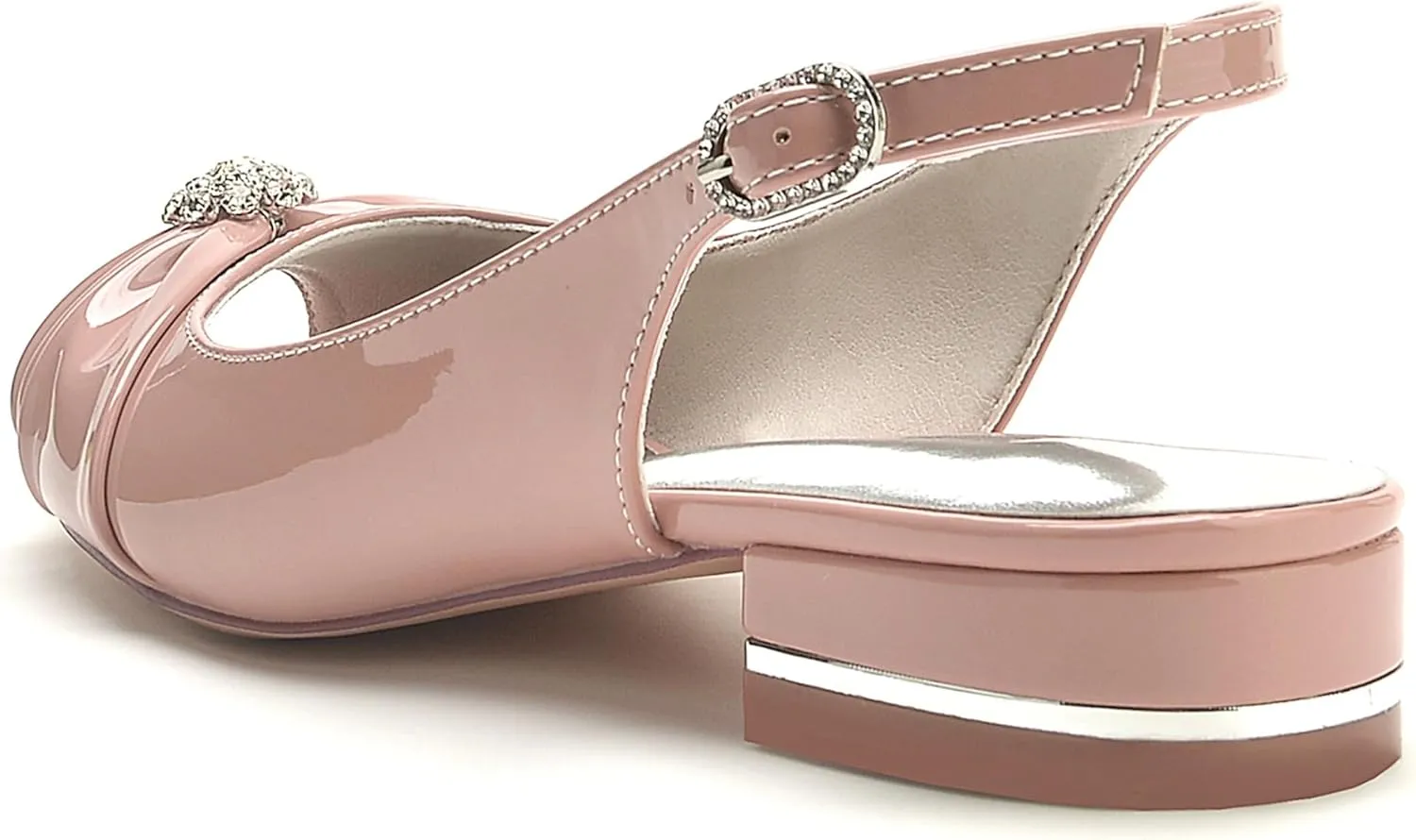 Minishion Bridal Shoes Flats Womens Girls Slingback Open Toe Wedding Evening Sandals Shoes with Knot BR255