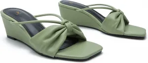 MOOMMO Women Wedge Mules Sandals Square Toe Slide Wedges Comfortable Sexy 2.5 Inch Wedge Mule Heels Open Toe Dress Office Party Chic Heeled Slipper Casual Summer 6-10 M US