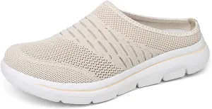 Mules for Women Men Light Slip On Open Back Shoes Comfort Walking Shoes, Knitted Mesh Breathable Slippers Backless Sneakers Casual Comfortable Outdoor Sports Wedge Mule