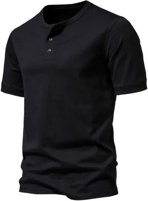Muscularfit Mens Shirts Casual Short Sleeve V Neck Buttons Shirt Athletic Running Gym Workout Tee Tops Regular Fit Basic Tops