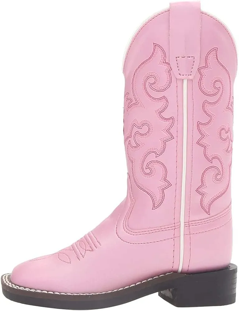 Old West Kids Boots Girl's R W/Silver Toe Rand (Toddler/Little Kid) Boots