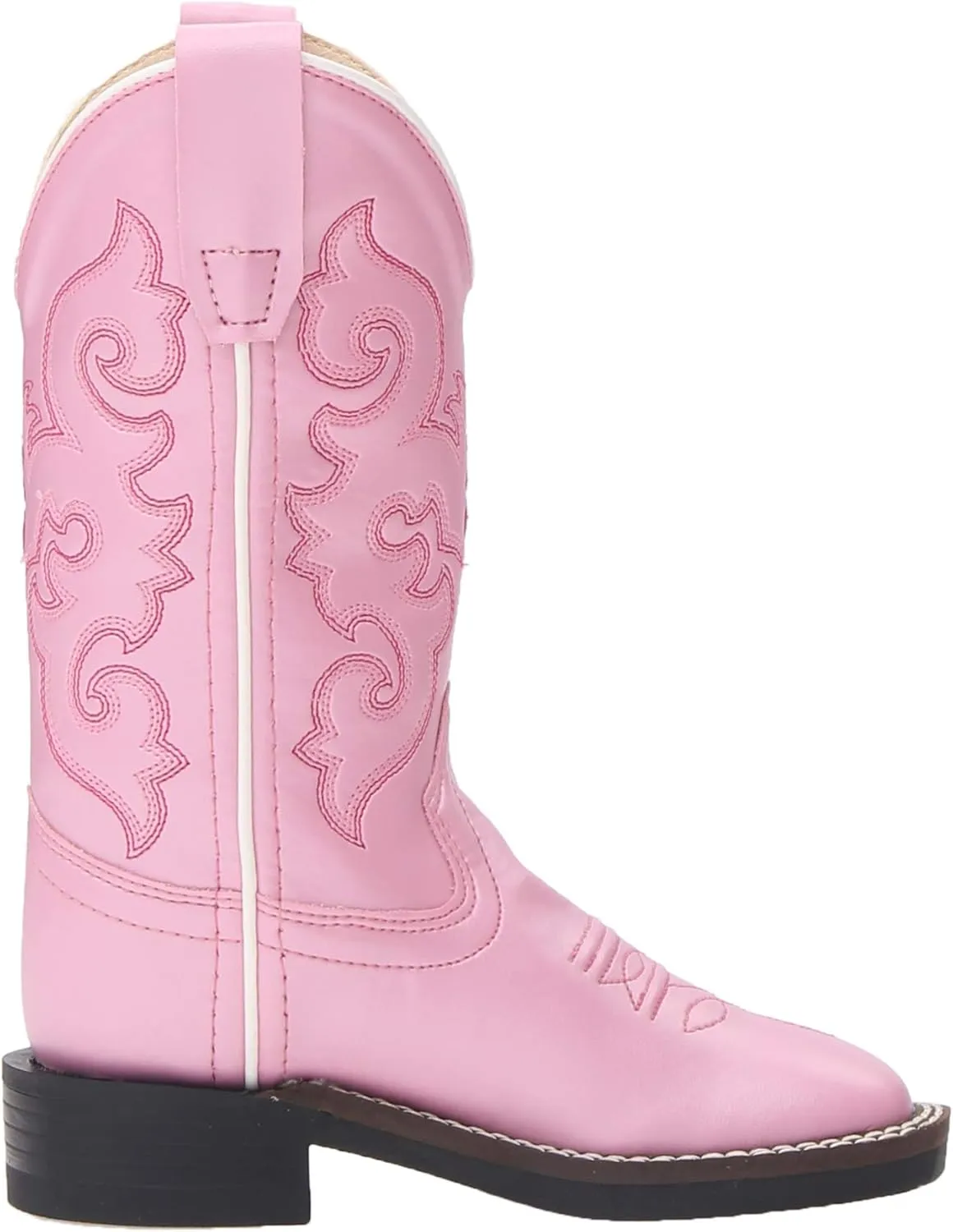 Old West Kids Boots Girl's R W/Silver Toe Rand (Toddler/Little Kid) Boots