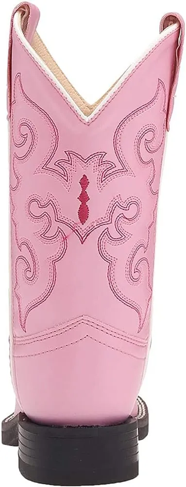 Old West Kids Boots Girl's R W/Silver Toe Rand (Toddler/Little Kid) Boots