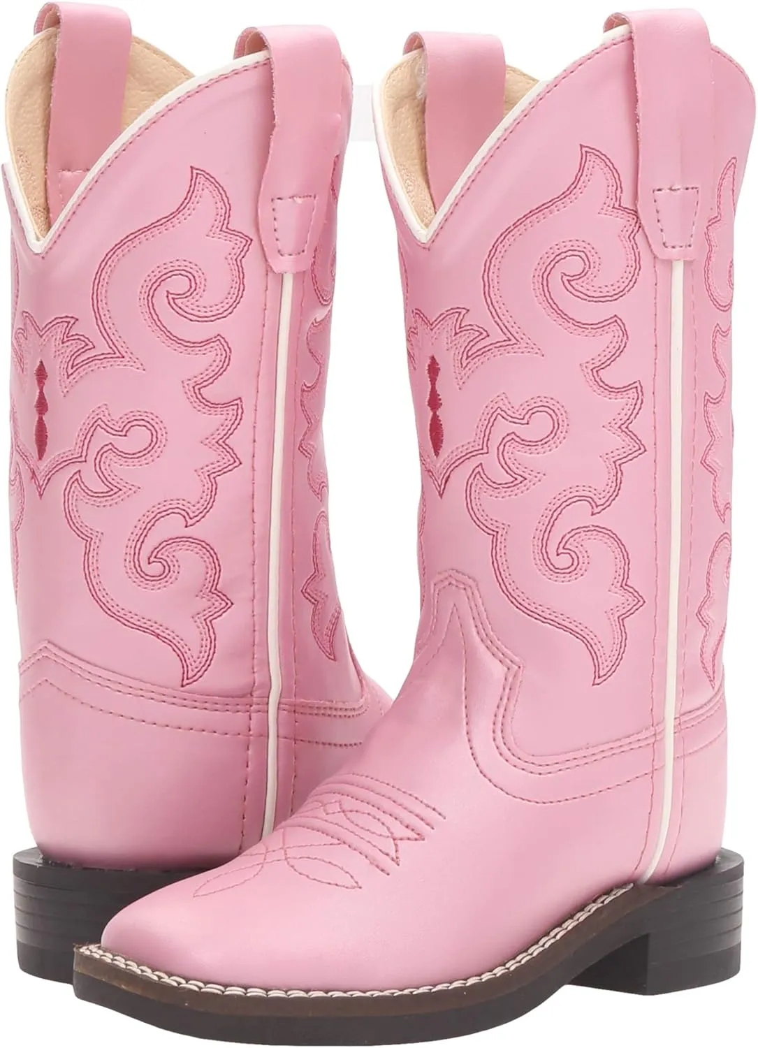 Old West Kids Boots Girl's R W/Silver Toe Rand (Toddler/Little Kid) Boots