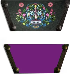 Onesole Sandal Muerte Skull Top, Silk Screened Top for Women, Interchangeable Tops for Women's Wedge Sandals with Crystals Designs, Travel-Friendly, As Seen on Shark Tank