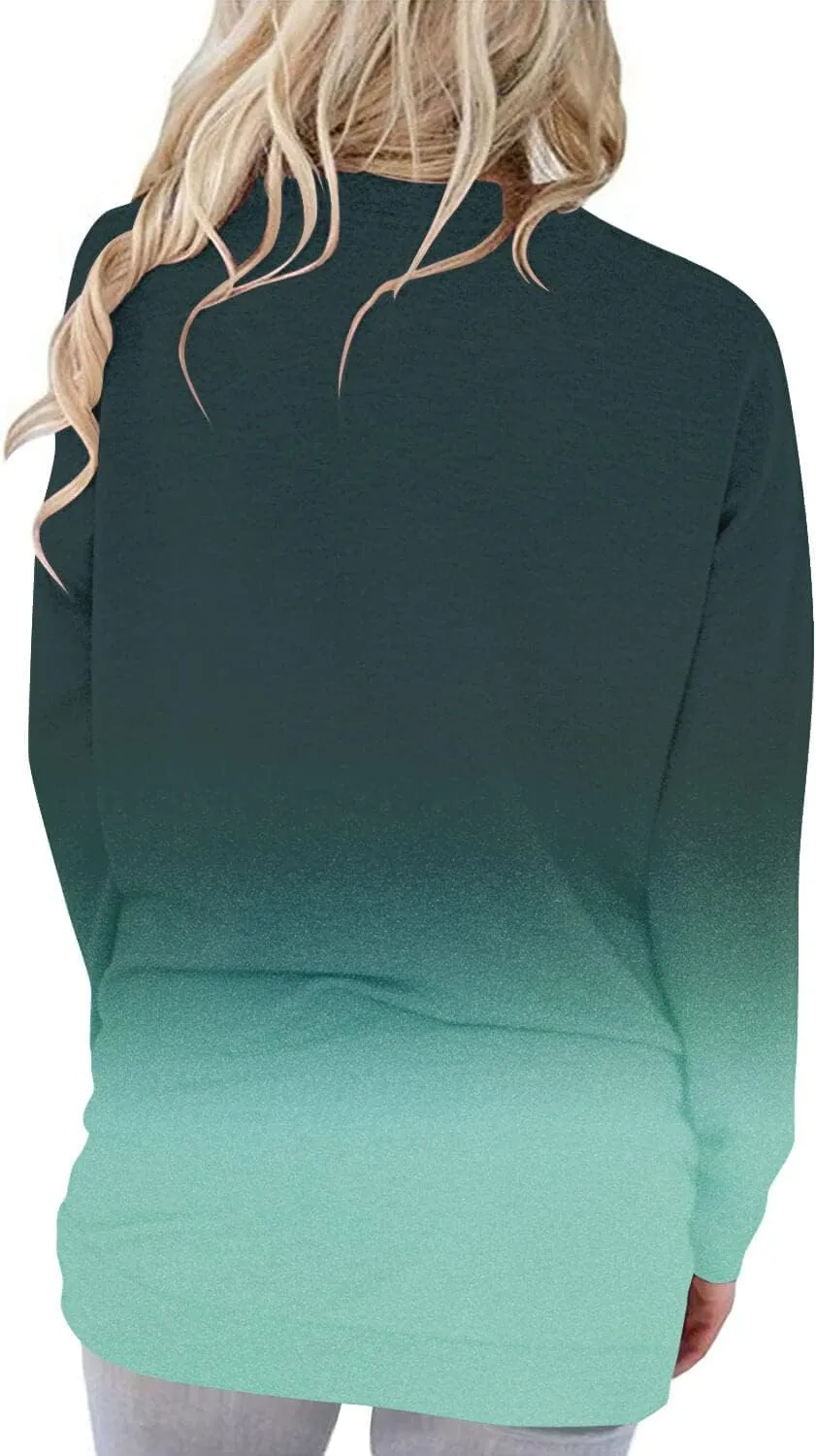 ONLYSHE Womens Crewneck Sweatshirt Casual Loose Fitting Tops Long Sleeve T Shirt