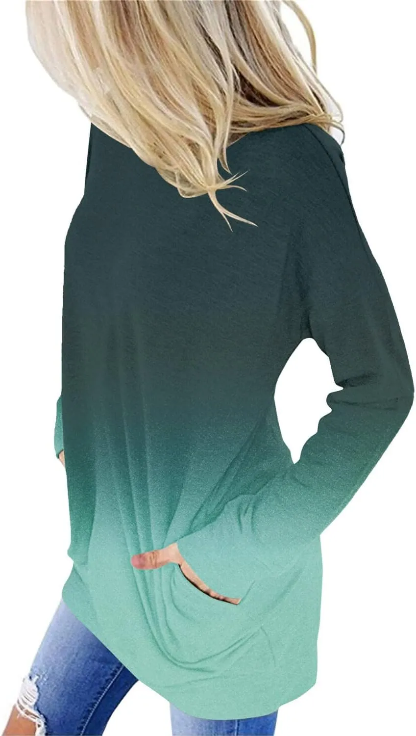 ONLYSHE Womens Crewneck Sweatshirt Casual Loose Fitting Tops Long Sleeve T Shirt
