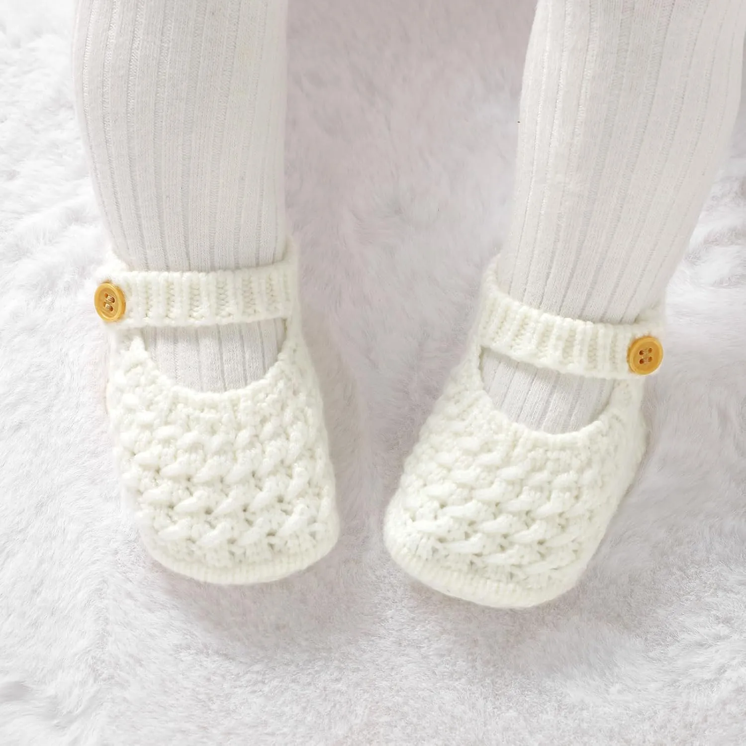 Opewod Baby Booties Hand Knit Boots Slippers Soft Warm First Walkers Socks Shoes for Newborn Infan Boys Girls