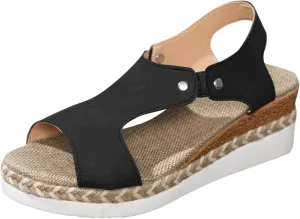 Orthopedic Platform Wedge Sandals for Women Summer Dressy Flat Open Toe Ankle Strap Casual Strappy Slip on Beach Boho Comfortable Outdoor Low Heel Flats Espadrilles Chelsea Dress Heels Shoes