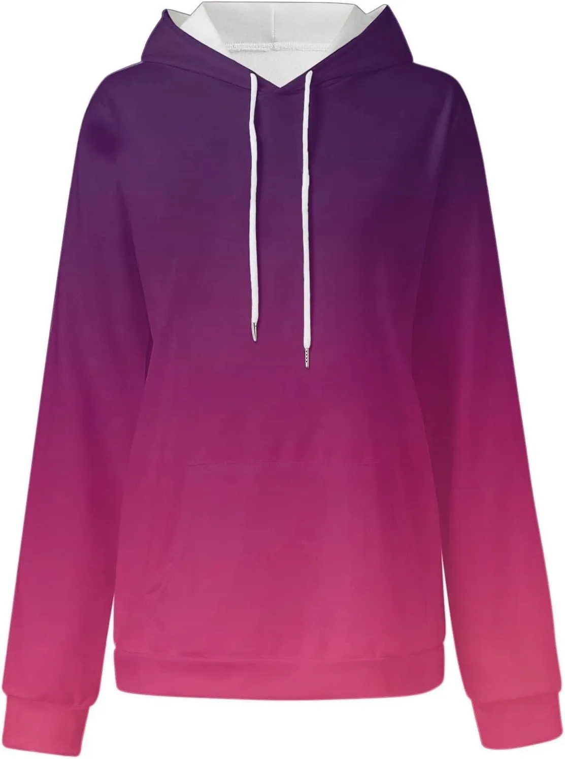 Oversized Hoodies For Women 2025 Fall Trendy Gradient Color Long Sleeve Drawstring Hooded Sweatshirt With Pocket