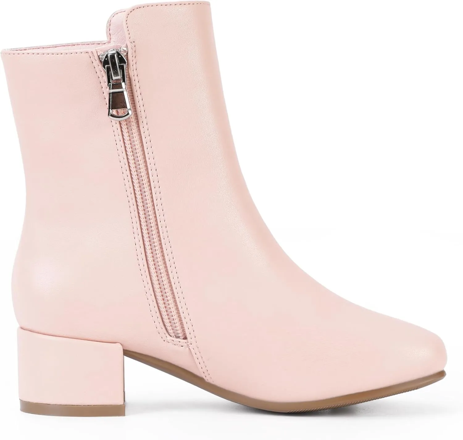 PANDANINJIA Alyssa Girls Fashion Boots Square-Toe Dress Boots Low Heel Ankle Booties with Zipper for Toddler Little Kids Big Kids