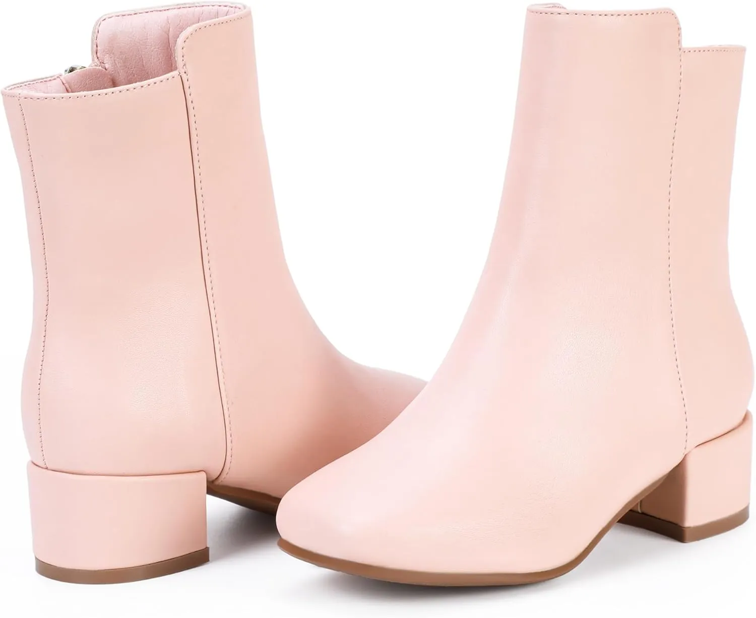 PANDANINJIA Alyssa Girls Fashion Boots Square-Toe Dress Boots Low Heel Ankle Booties with Zipper for Toddler Little Kids Big Kids