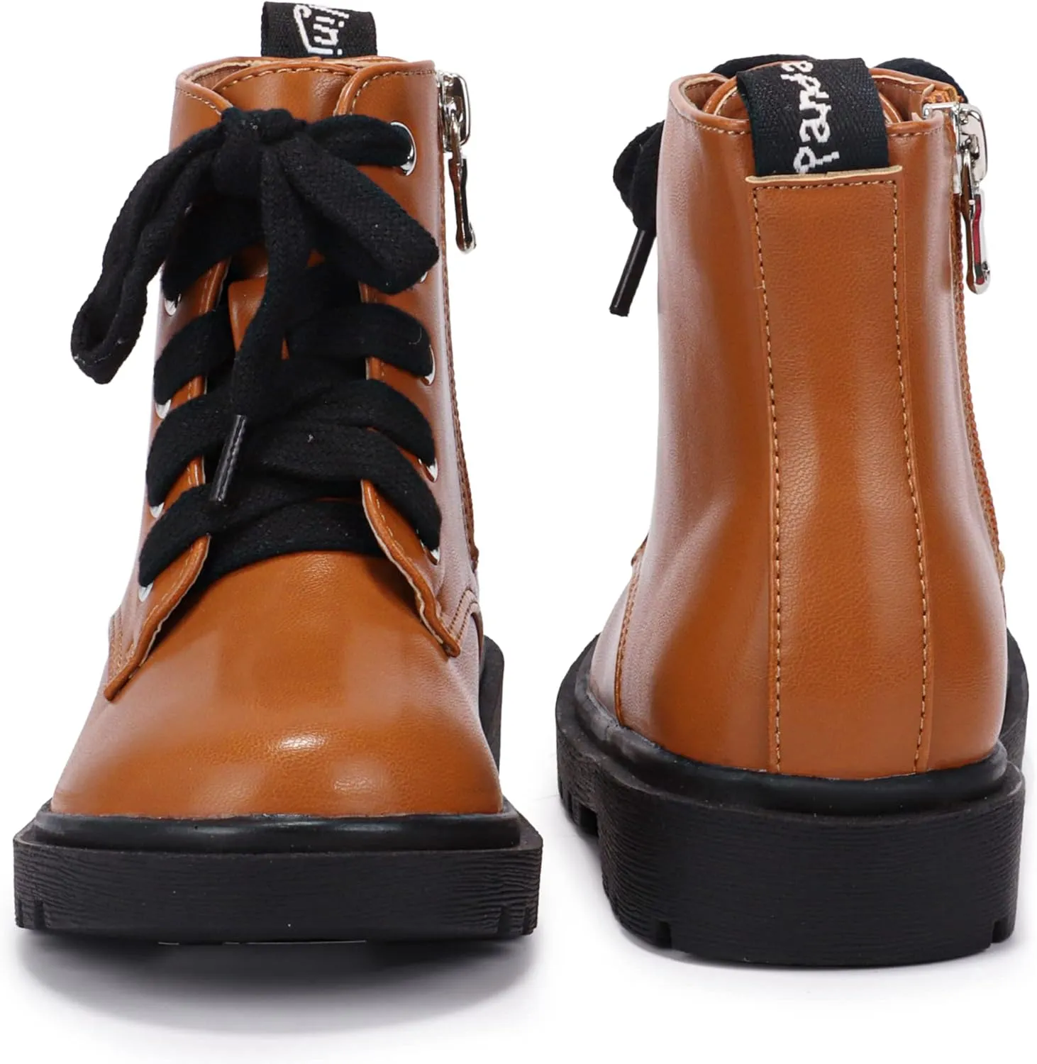 PANDANINJIA Christina Boys Girls Short Ankle Boots Fashion Dress Booties Waterproof Combat Shoes with Zipper for Toddler Little Kid