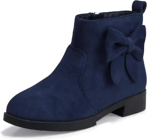 PANDANINJIA Toddler/Little Kid Girl's Sofia Sweet Short Ankle Boots Bowknot Side Zipper Dress Booties
