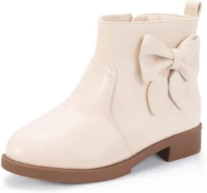 PANDANINJIA Toddler/Little Kid Girl's Sofia Sweet Short Ankle Boots Bowknot Side Zipper Dress Booties