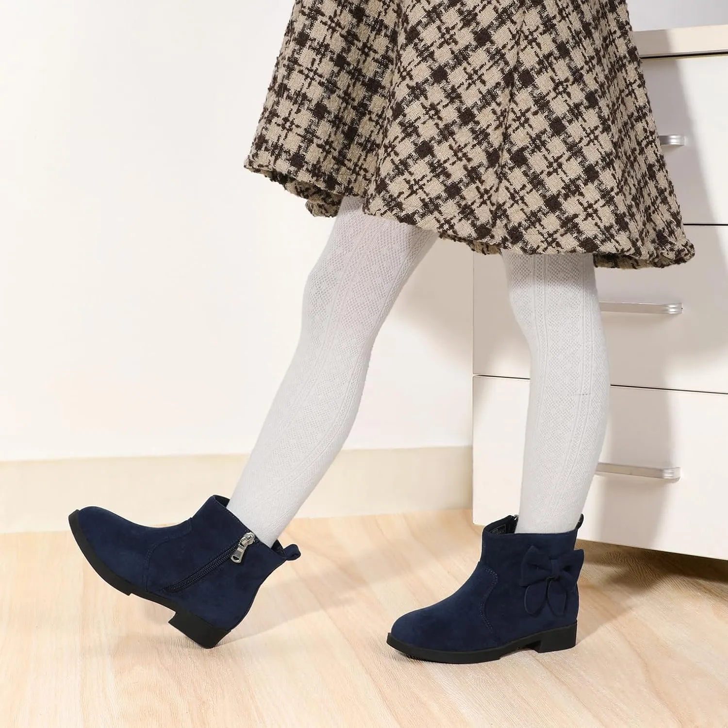 PANDANINJIA Toddler/Little Kid Girl's Sofia Sweet Short Ankle Boots Bowknot Side Zipper Dress Booties