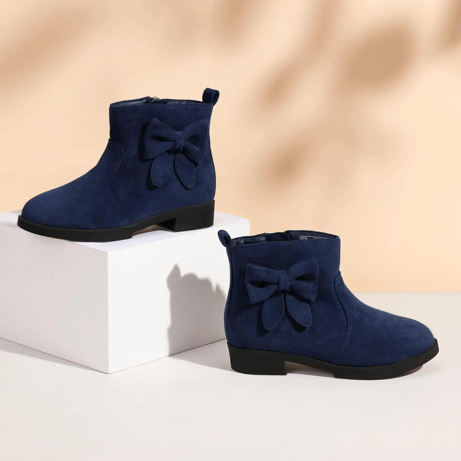 PANDANINJIA Toddler/Little Kid Girl's Sofia Sweet Short Ankle Boots Bowknot Side Zipper Dress Booties