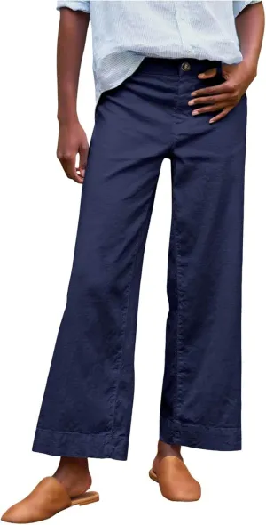 Pants for Women Trendy Casual Daily Elastic Waist Pant with Pockets Solid Color Loose Fashionable Straight Trousers