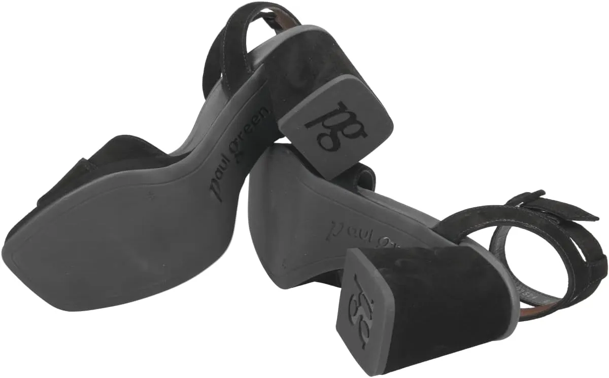 Paul Green Women's Sandals 6061-003 Suede Black