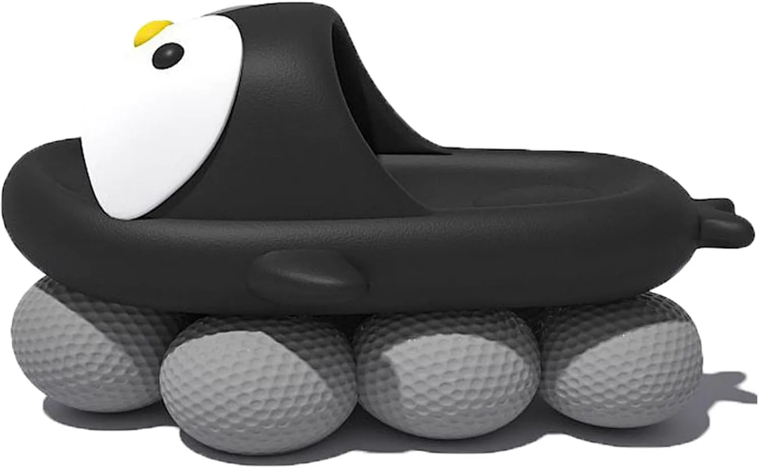 Penguin-Themed Elastic Foam Slides with Ultra-Soft Cushioning - Non-Slip Beach Sandals for Adults Unisex Quick-Dry Bathroom Slippers & Outdoor Summer Footwear