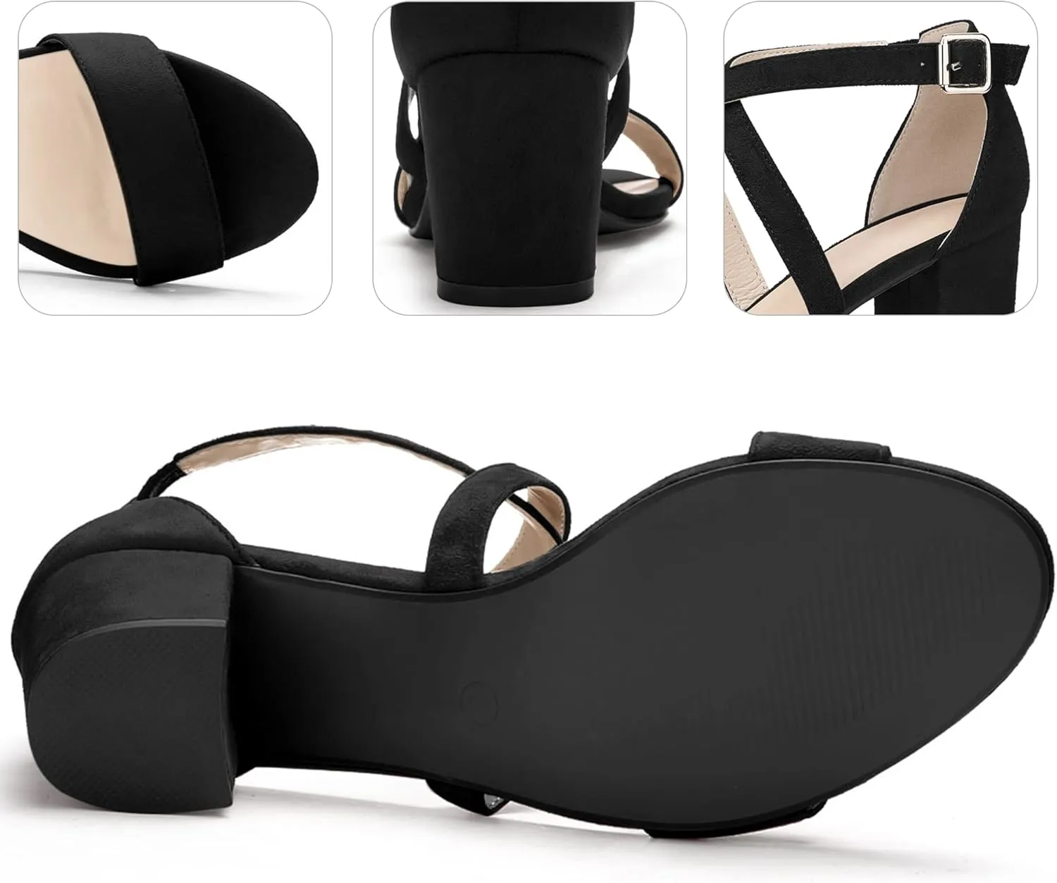 Perphy Crisscross Strap Open Toe Chunky Heels Sandals for Women