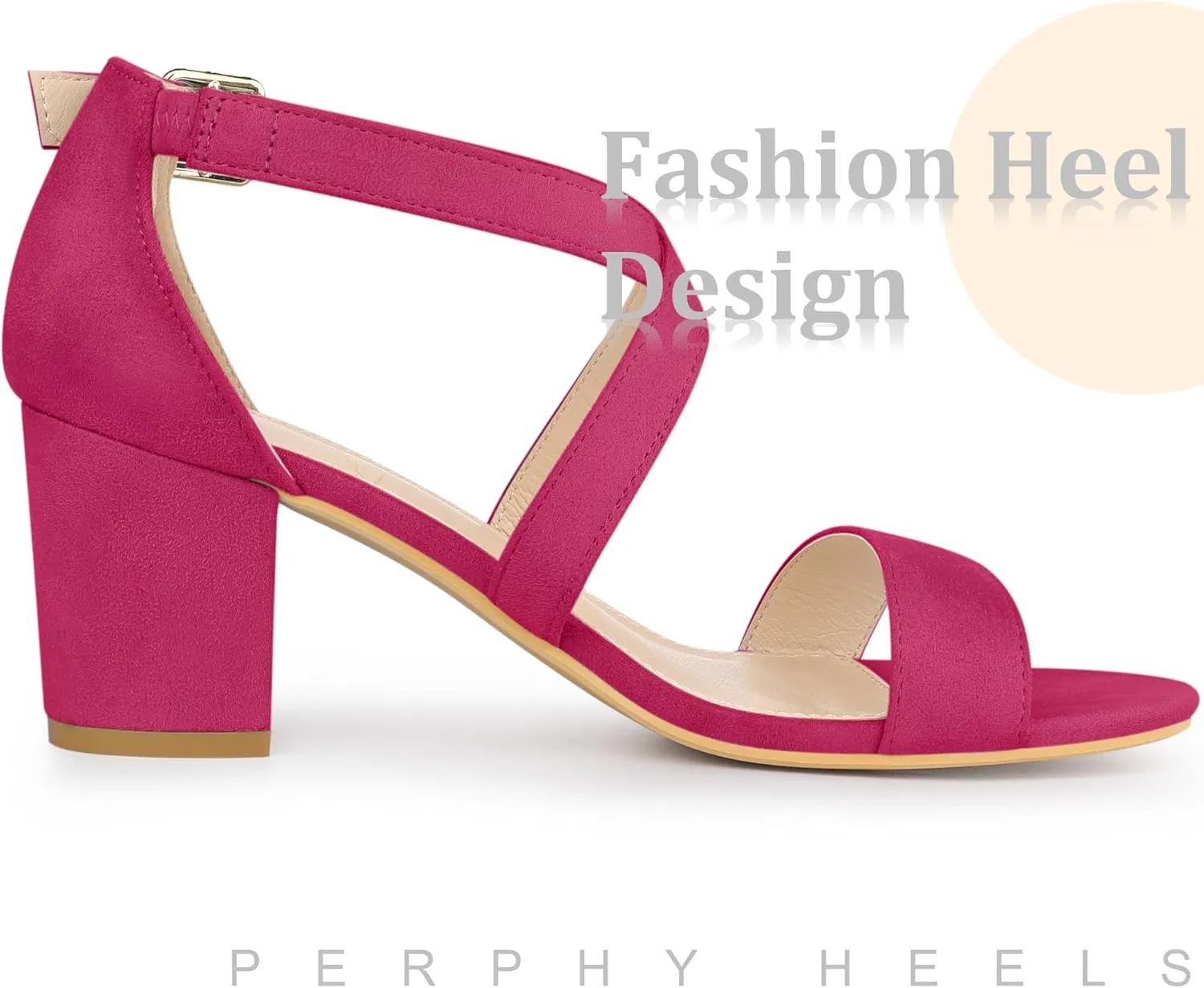 Perphy Crisscross Strap Open Toe Chunky Heels Sandals for Women