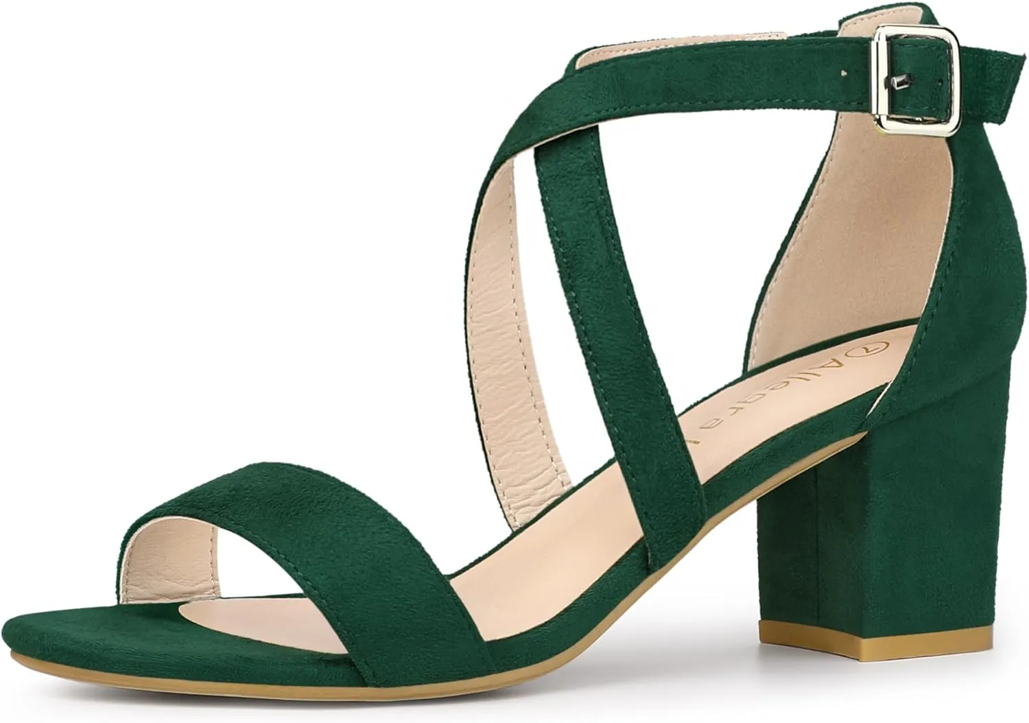 Perphy Crisscross Strap Open Toe Chunky Heels Sandals for Women
