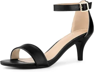 Perphy Open Toe Ankle Strap Kitten Heel Sandals for Women