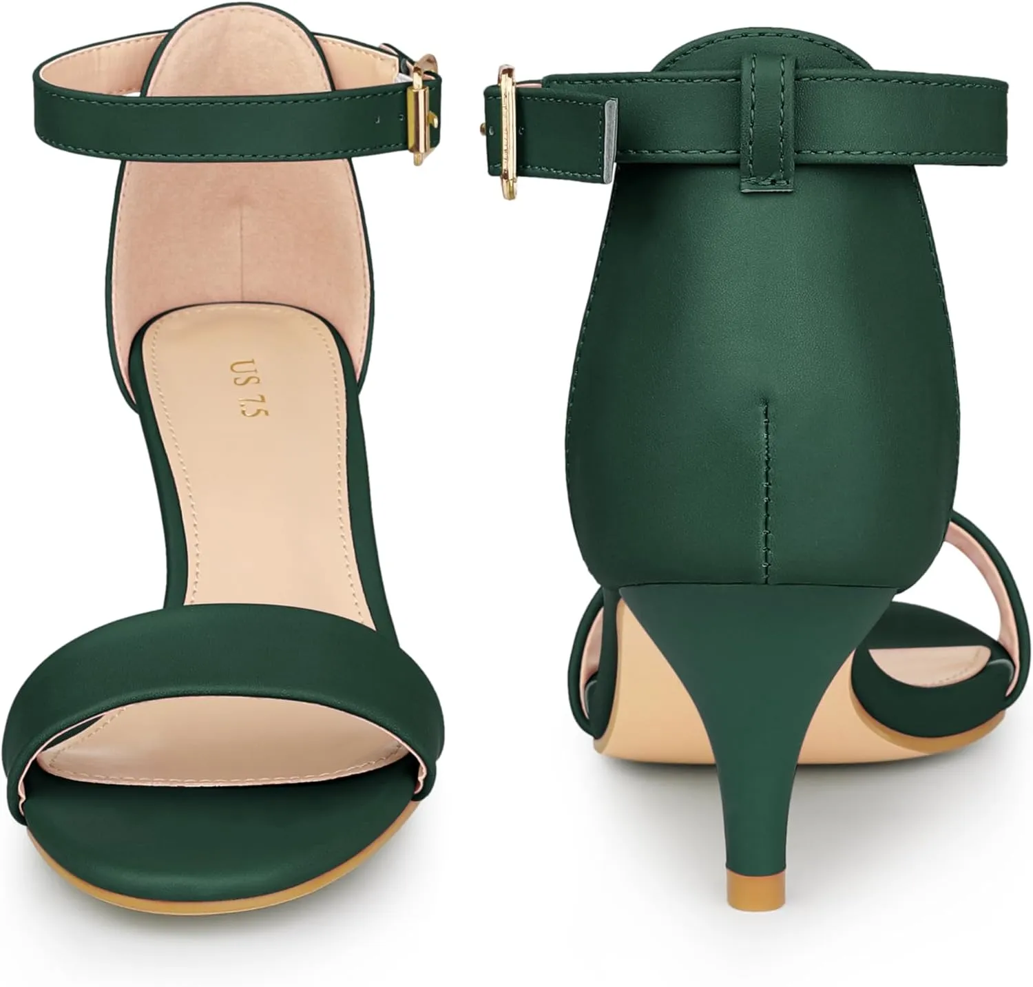 Perphy Open Toe Ankle Strap Kitten Heel Sandals for Women
