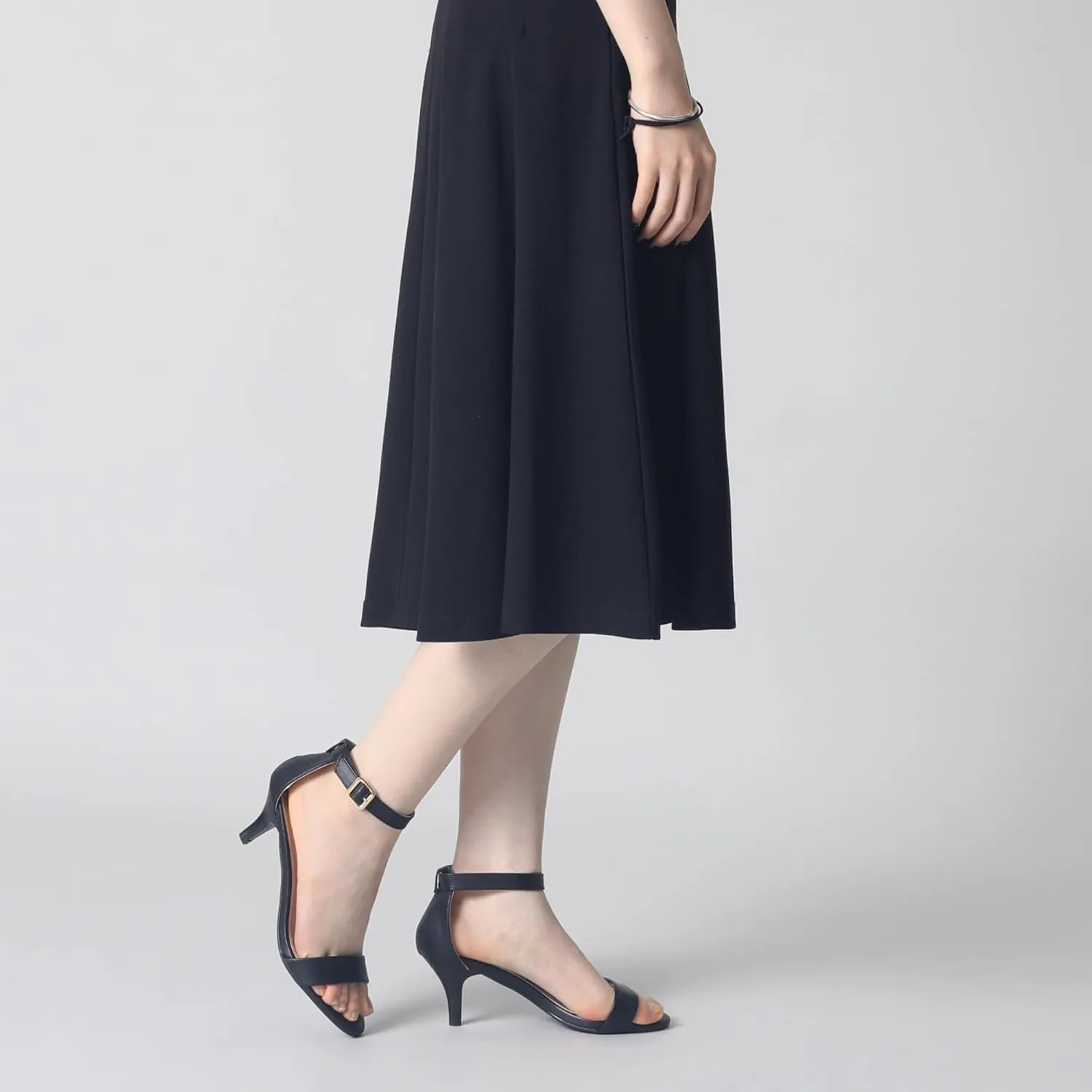 Perphy Open Toe Ankle Strap Kitten Heel Sandals for Women