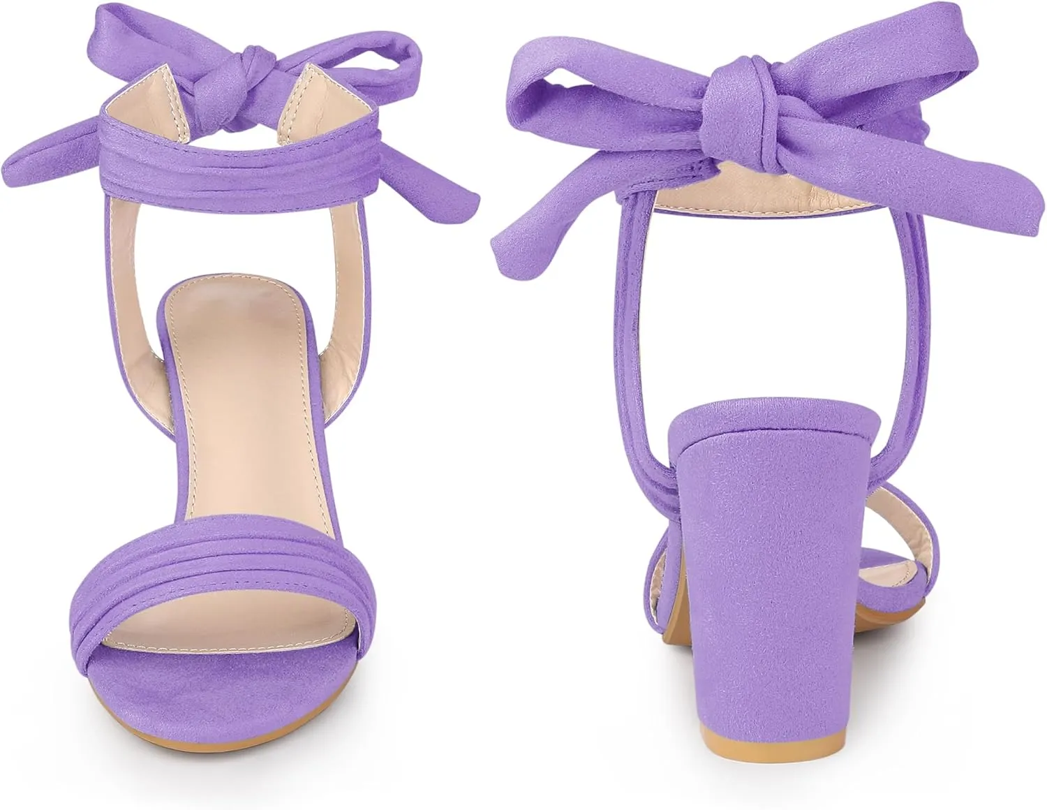 Perphy Open Toe Ankle Tie Back Chunky Heel Sandals for Women