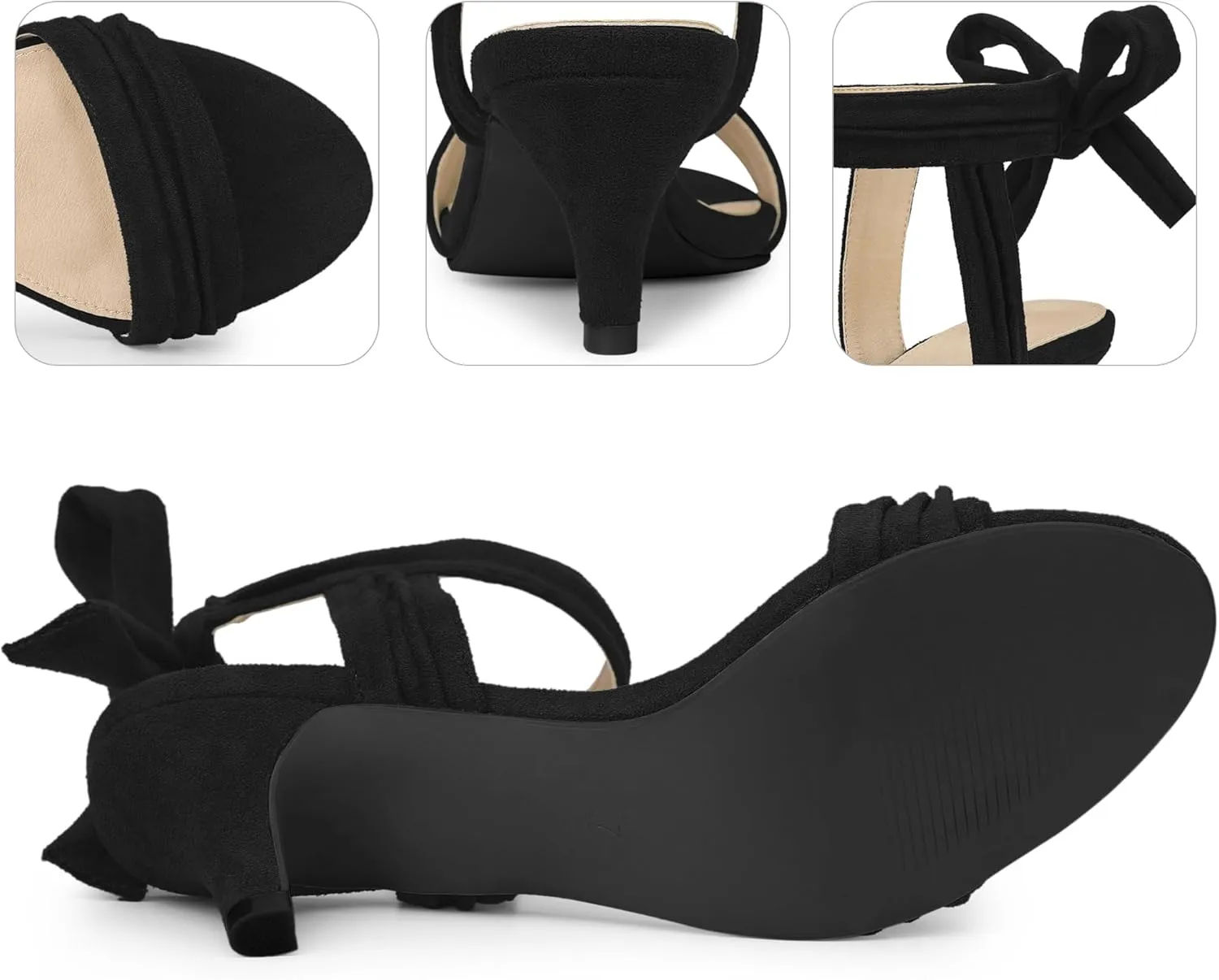 Perphy Open Toe Ankle Tie Bridal Kitten Heels Sandals for Women