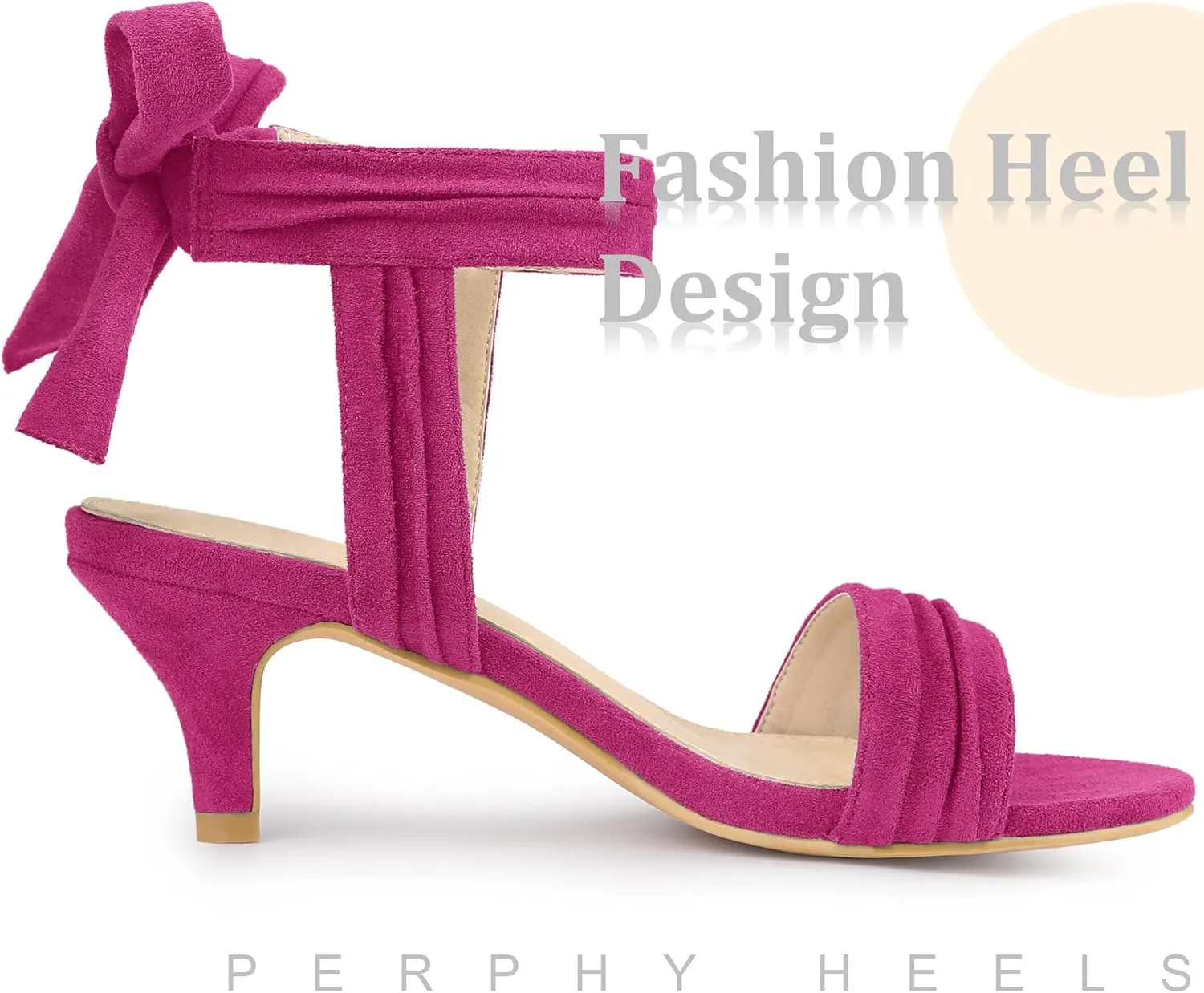 Perphy Open Toe Ankle Tie Bridal Kitten Heels Sandals for Women