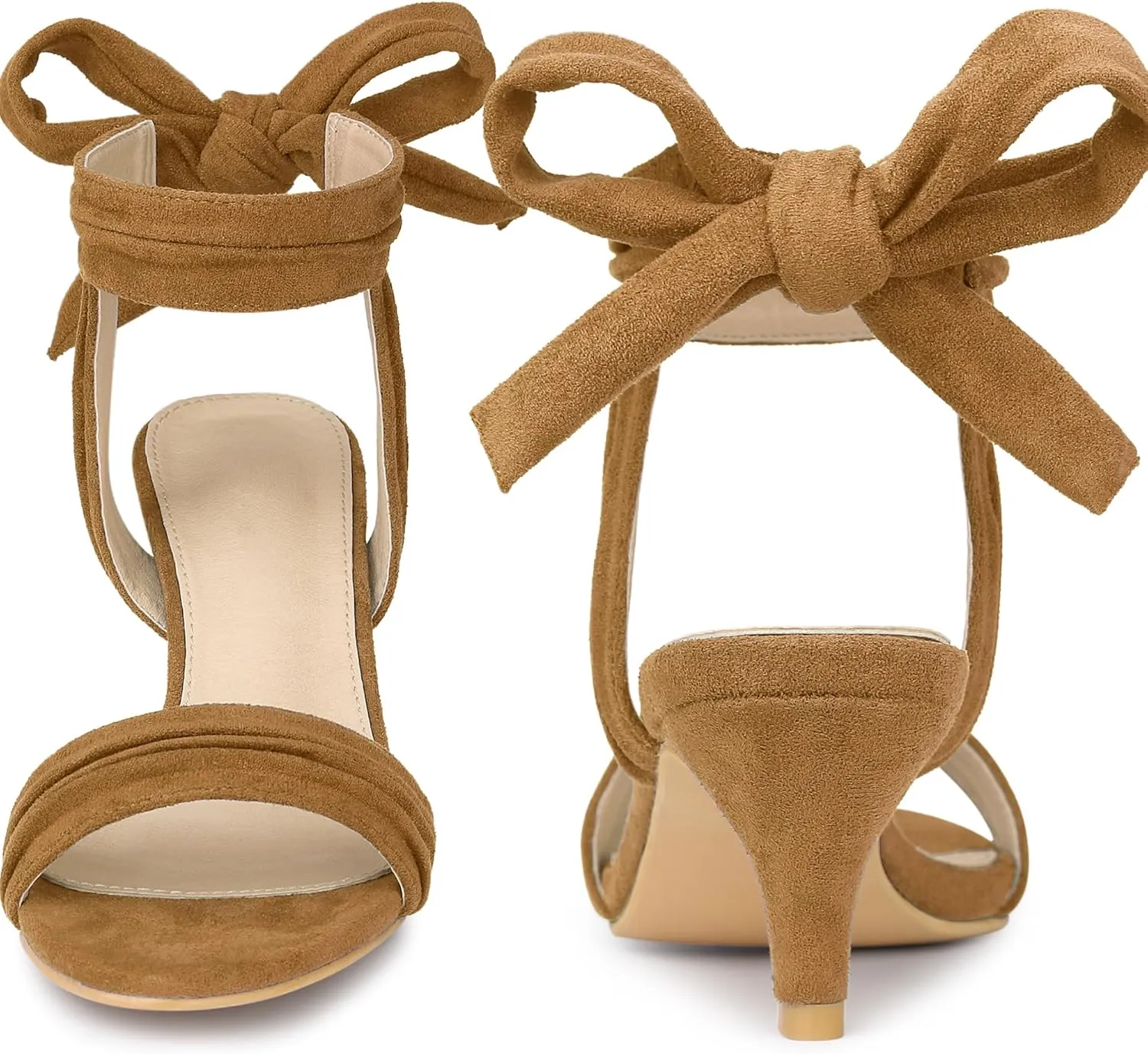 Perphy Open Toe Ankle Tie Bridal Kitten Heels Sandals for Women