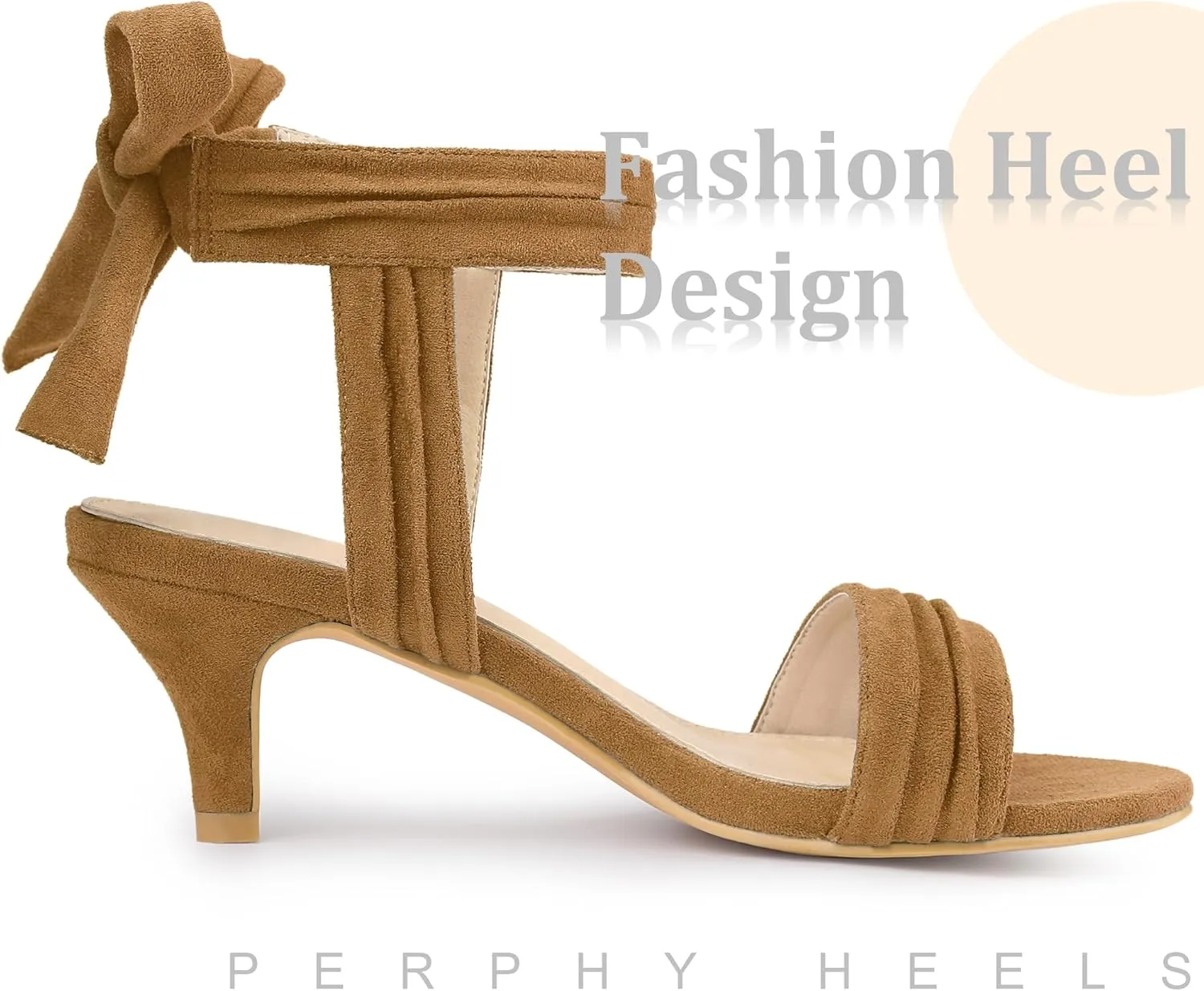 Perphy Open Toe Ankle Tie Bridal Kitten Heels Sandals for Women