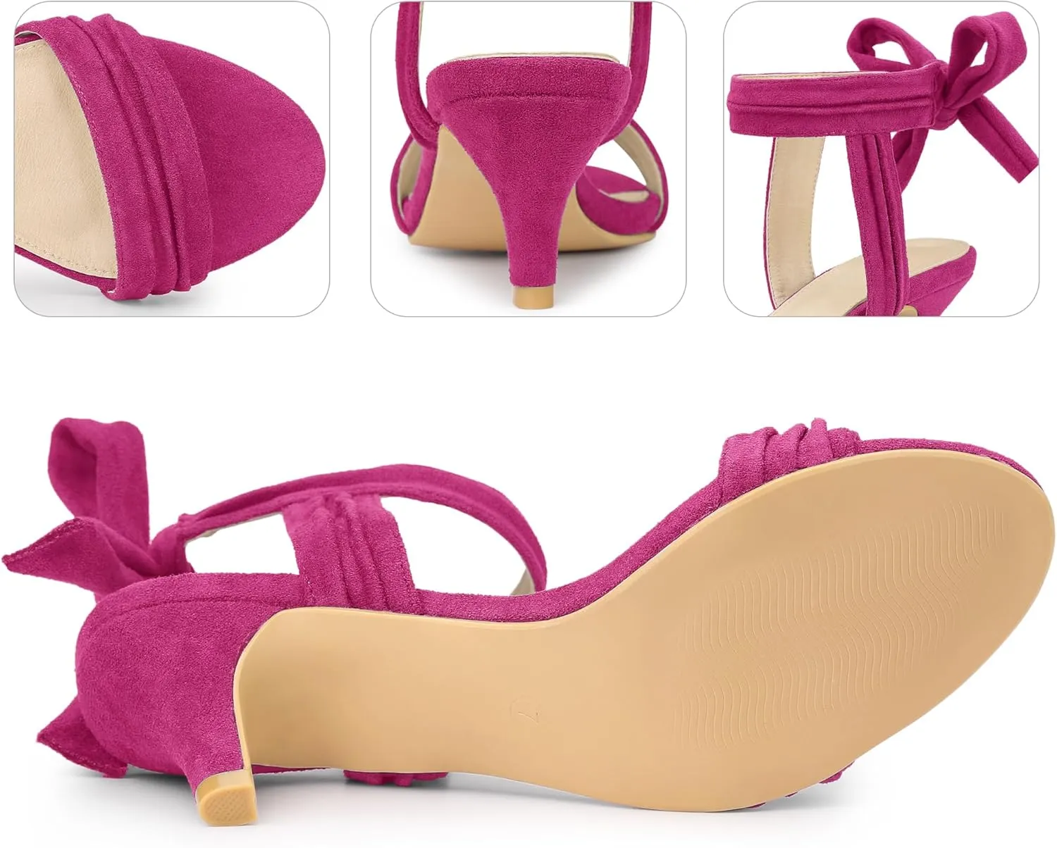 Perphy Open Toe Ankle Tie Bridal Kitten Heels Sandals for Women