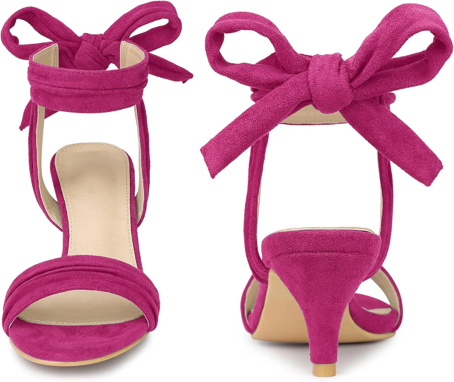 Perphy Open Toe Ankle Tie Bridal Kitten Heels Sandals for Women