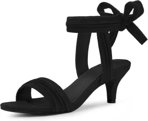 Perphy Open Toe Ankle Tie Bridal Kitten Heels Sandals for Women