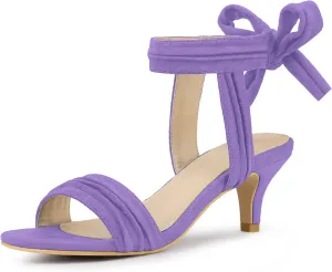 Perphy Open Toe Ankle Tie Bridal Kitten Heels Sandals for Women