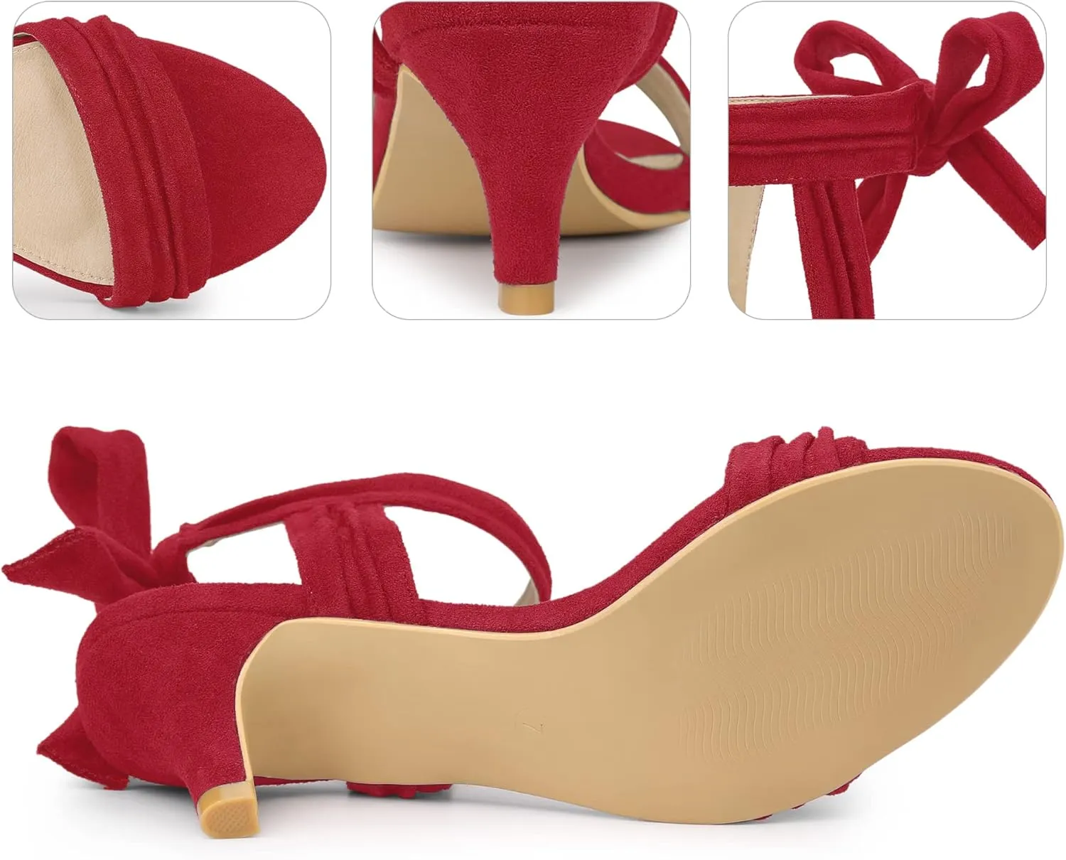 Perphy Open Toe Ankle Tie Bridal Kitten Heels Sandals for Women