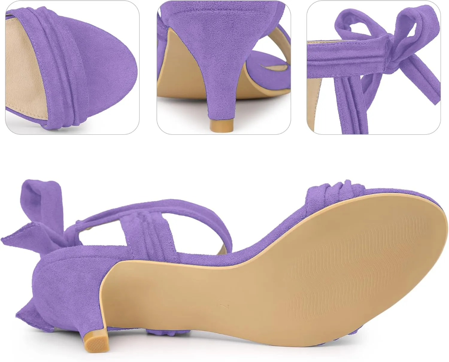 Perphy Open Toe Ankle Tie Bridal Kitten Heels Sandals for Women