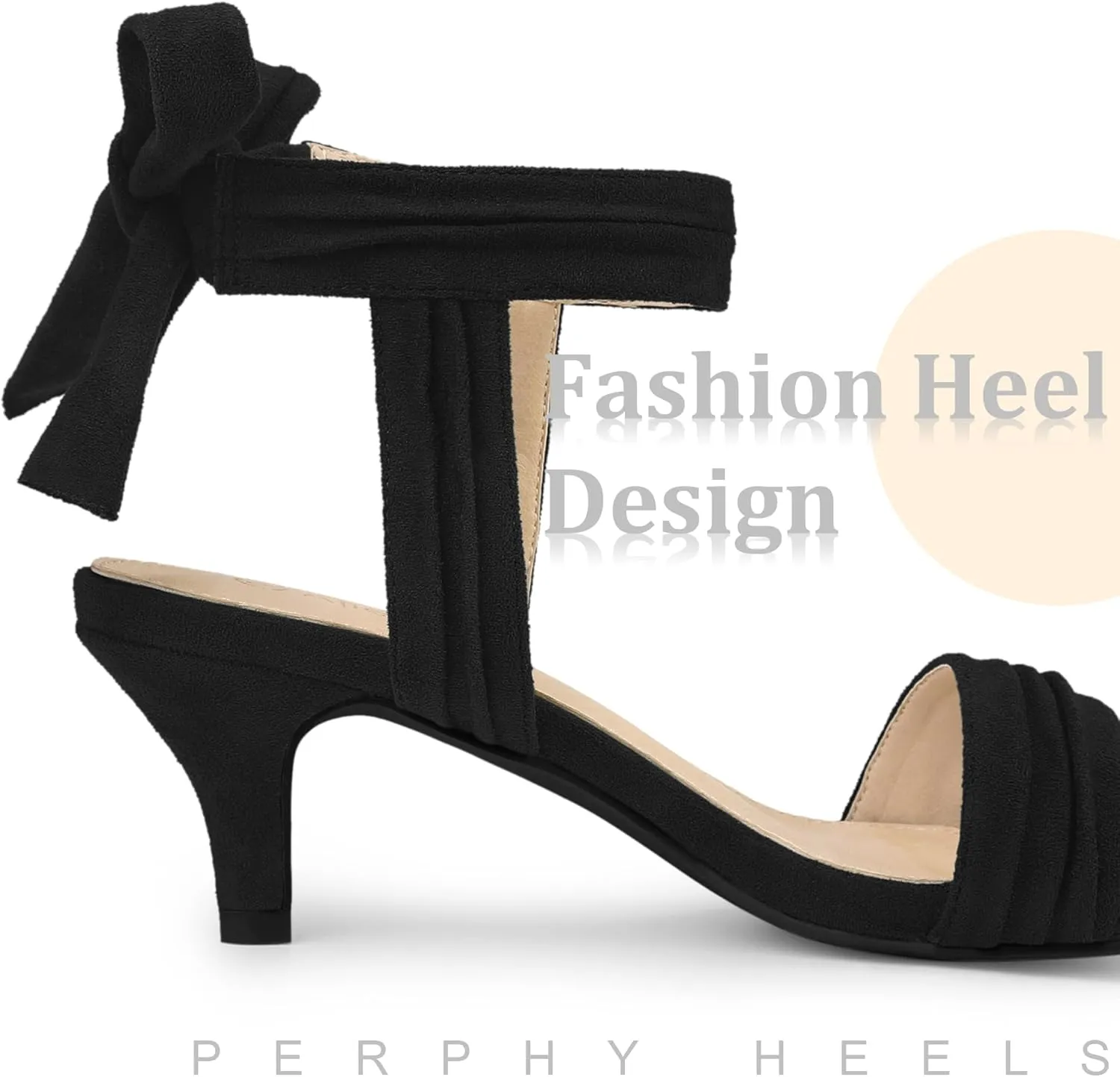 Perphy Open Toe Ankle Tie Bridal Kitten Heels Sandals for Women