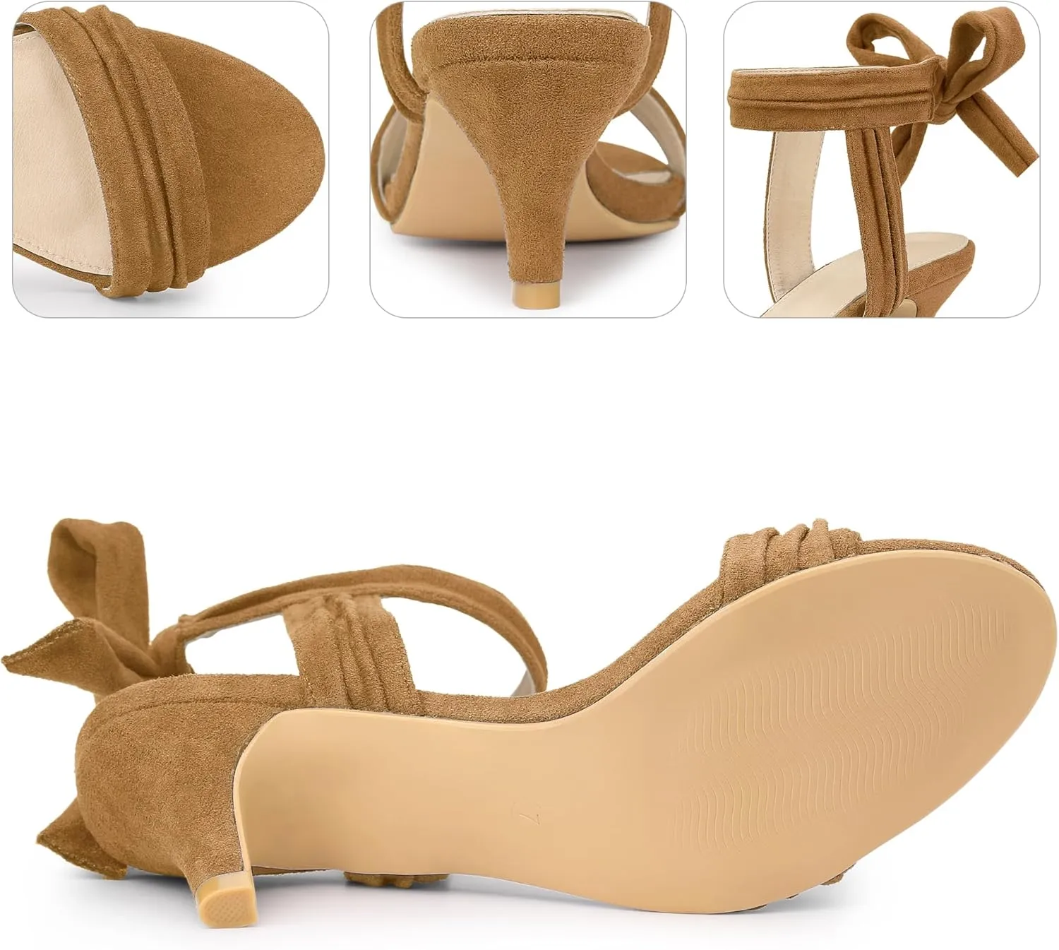 Perphy Open Toe Ankle Tie Bridal Kitten Heels Sandals for Women