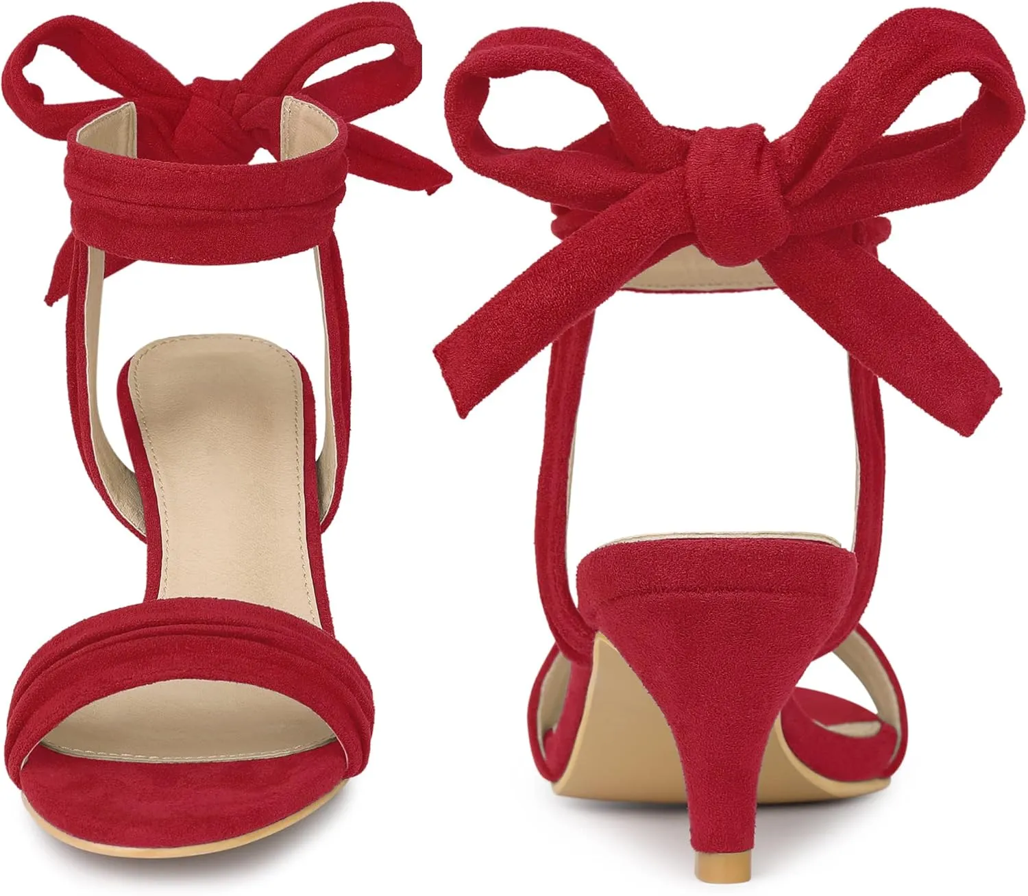 Perphy Open Toe Ankle Tie Bridal Kitten Heels Sandals for Women