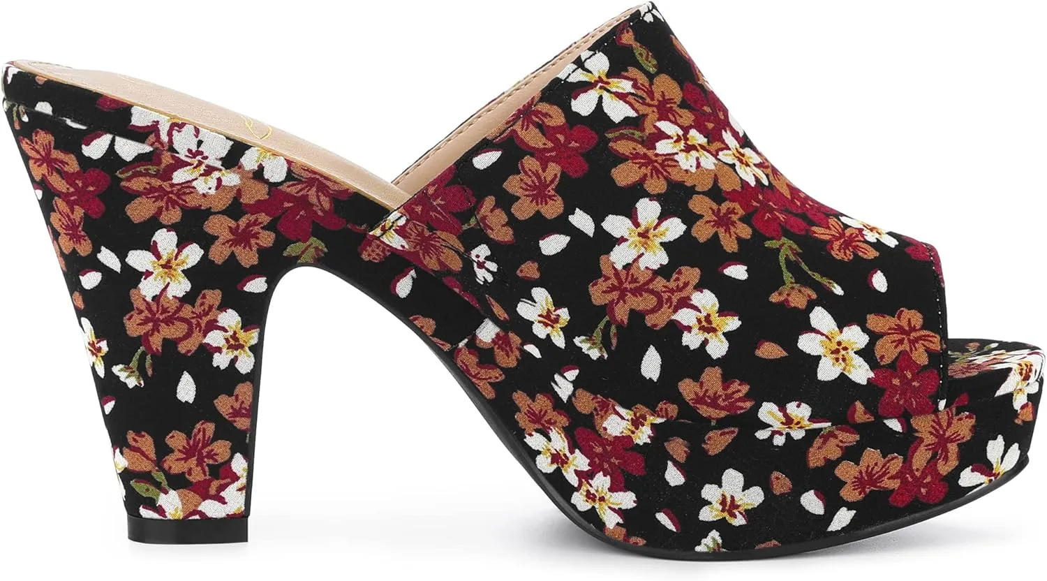 Perphy Platform Floral Chunky Heel Slides Sandals for Women