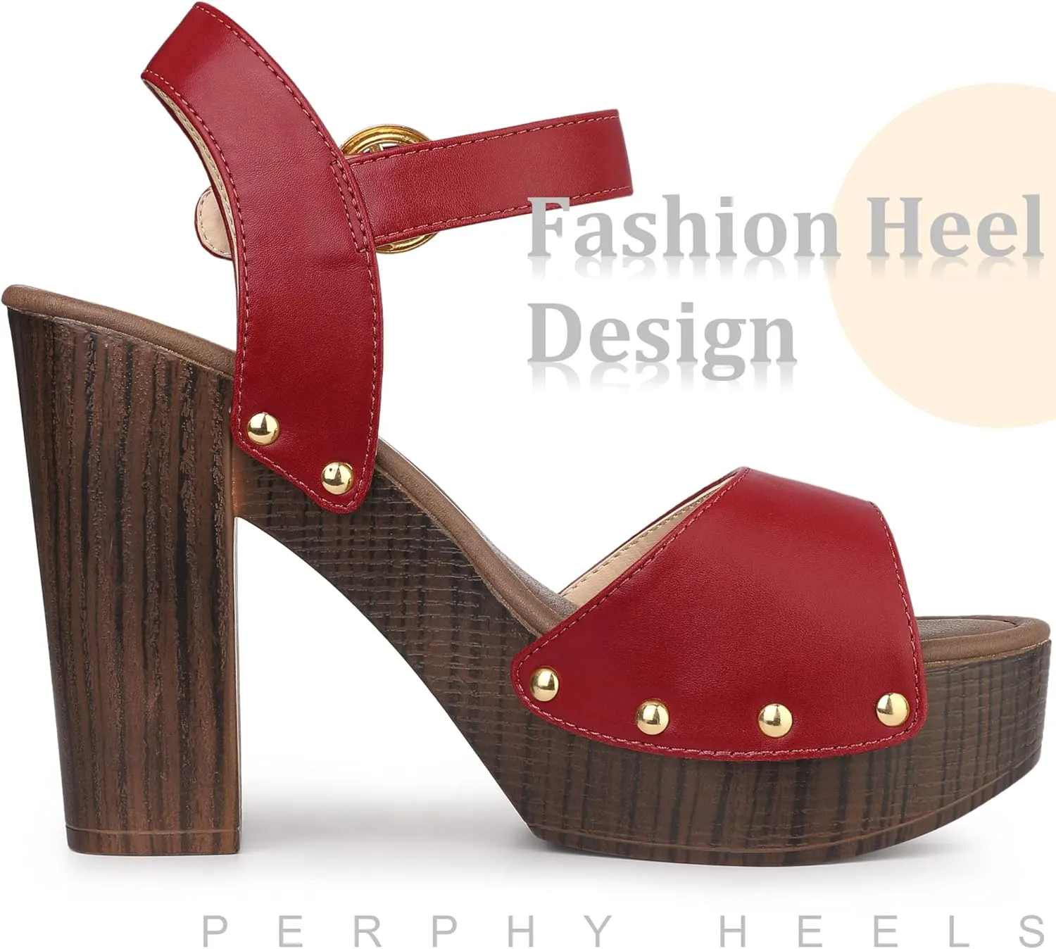 Perphy Platform Heels Slingback Chunky High Heel Sandals for Women