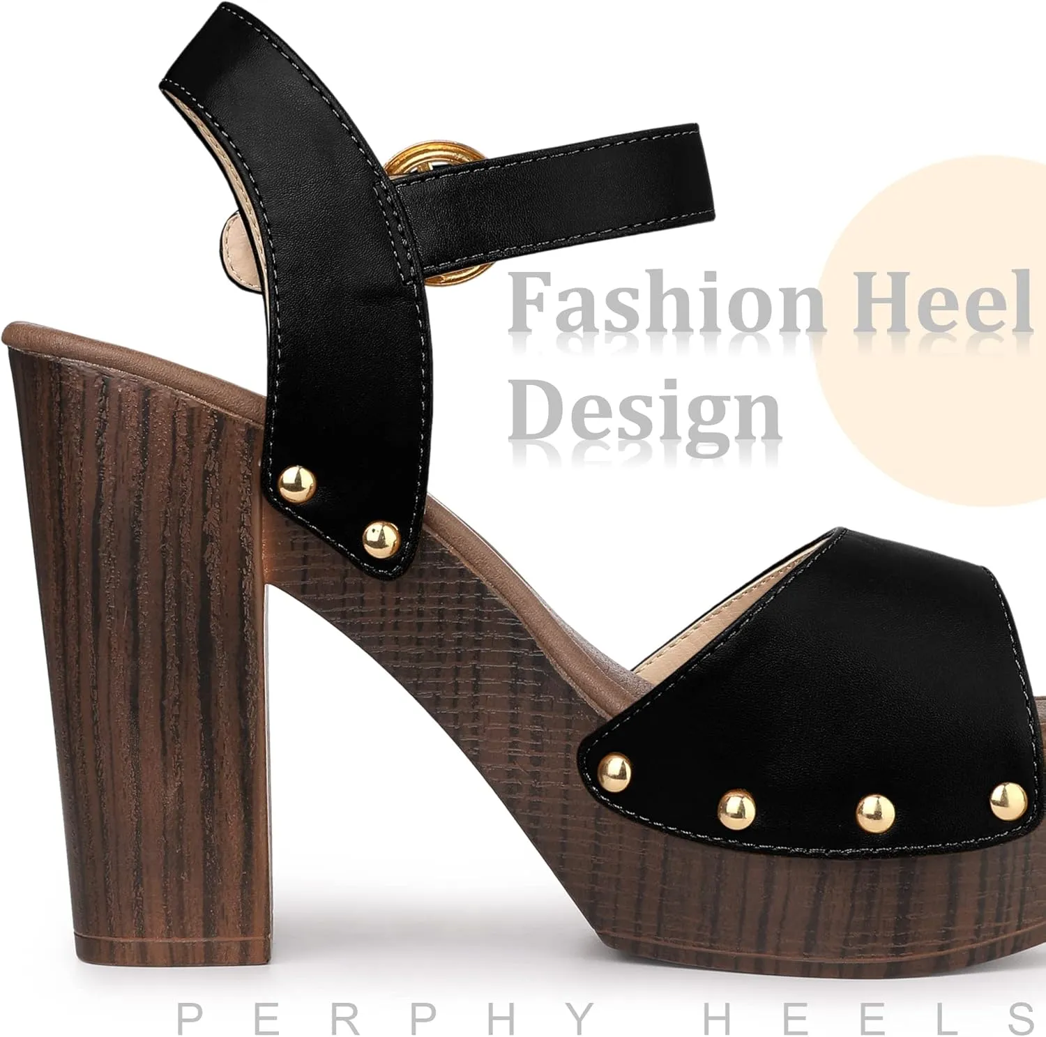 Perphy Platform Heels Slingback Chunky High Heel Sandals for Women