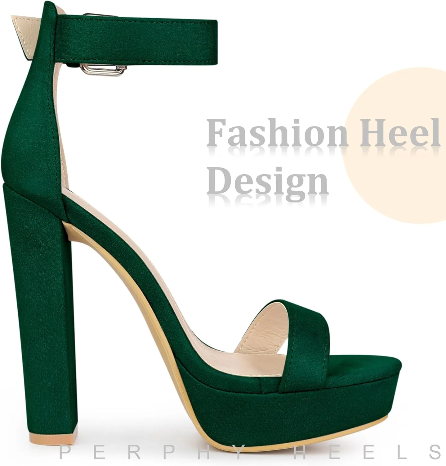 Perphy Platform High Heel Ankle Strap Chunky Heels Platform Heel Sandals for Women